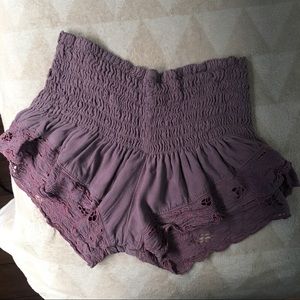 Tiara Hawaii Eyelet Beach Shorts - Purple